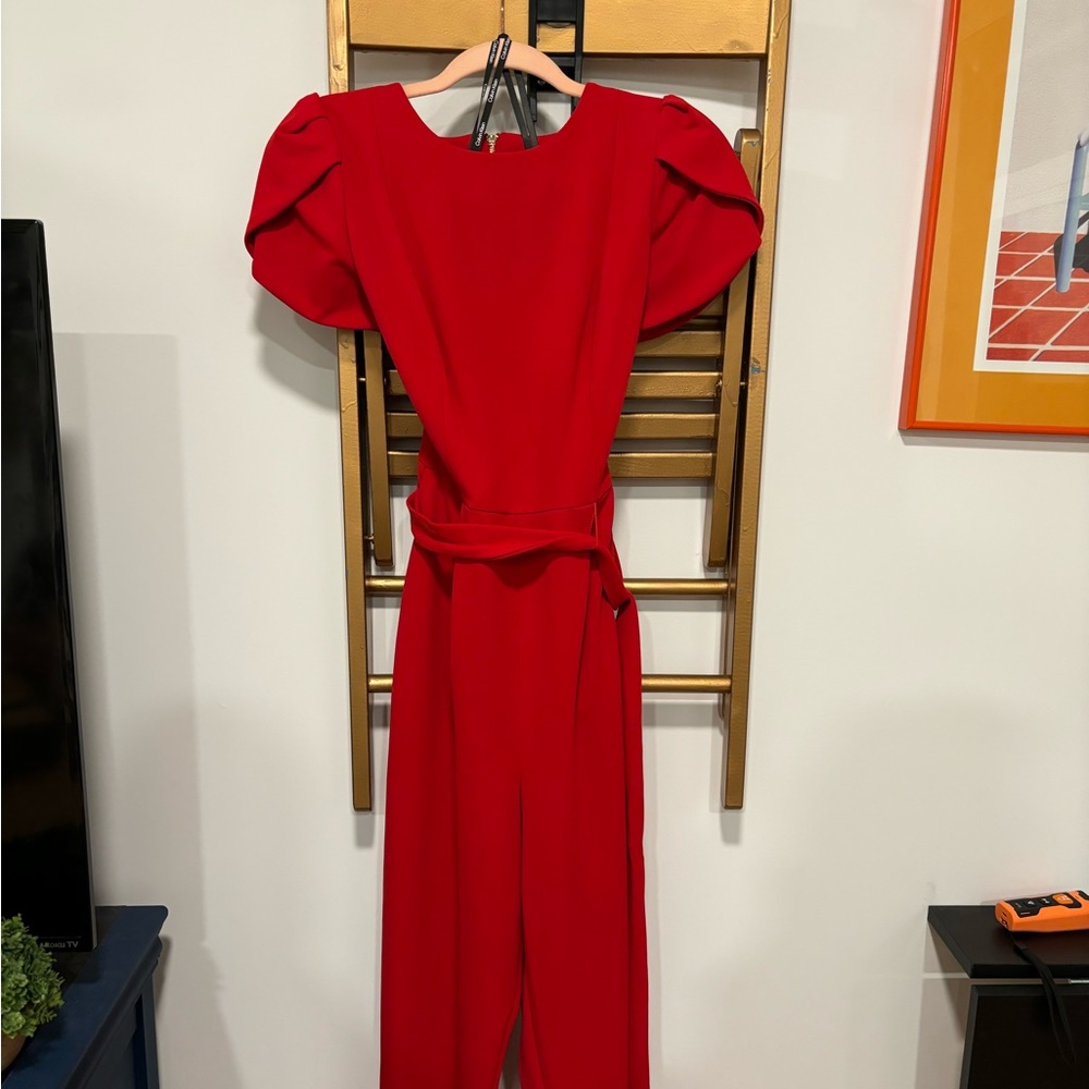 Calvin Klein red jumpsuit w/ pockets